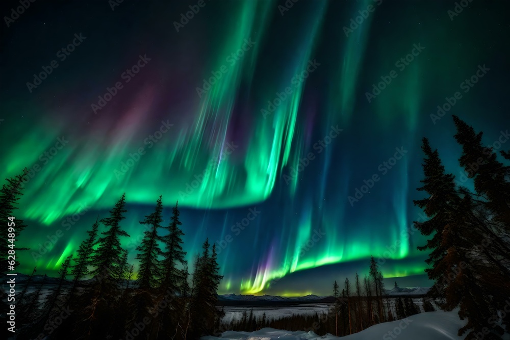 The mesmerizing Northern Lights dancing across the night sky
