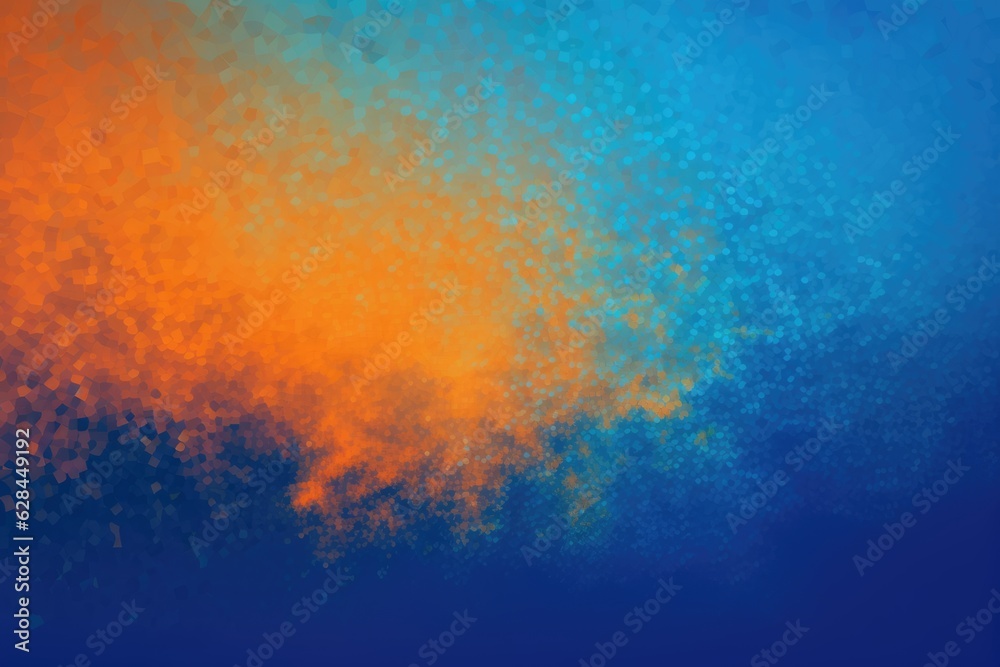 Captivating Blurry Orange Blue Art: Illusory Gradient & Tonalist Color Palette on Unprimed Canvas
