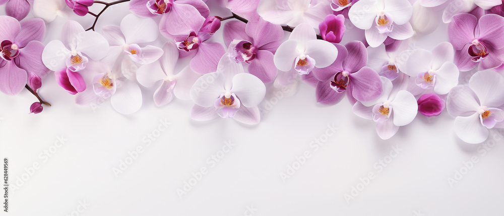 Purple orchid frame banner with copy space Purple orchid frame banner with copy space