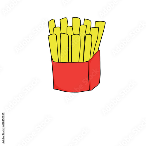 french fries in a red box