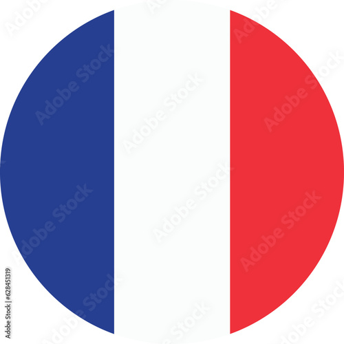 Round France flag icon .French flag circle . Vector illustration