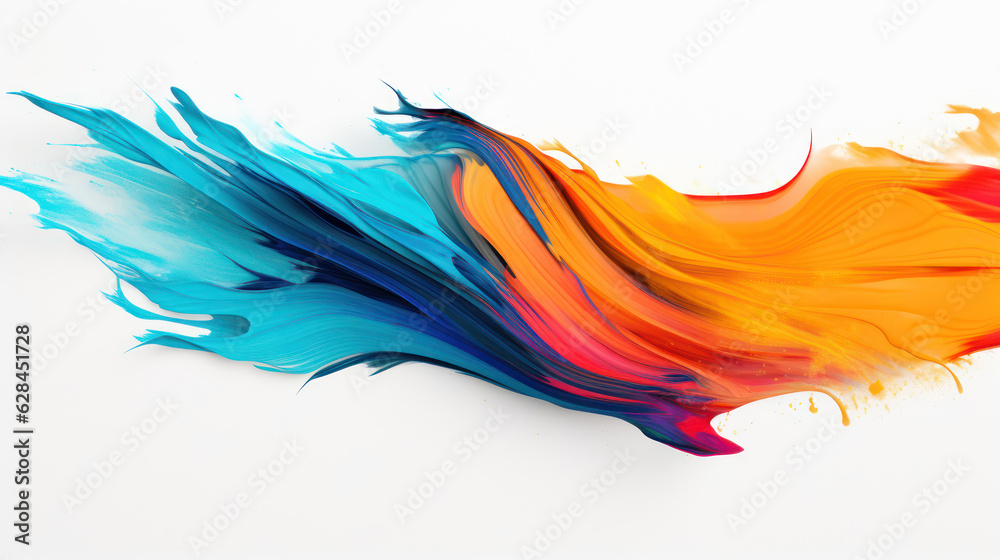 Bright vibrant coloured paint brush
