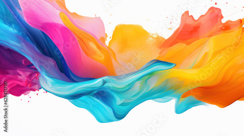 Bright vibrant coloured paint brush