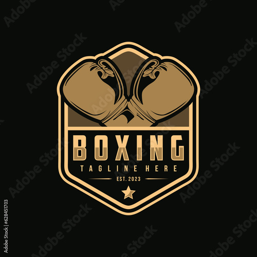 Boxing logo, emblem collection, design template