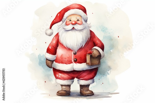 Christmas santa claus. Watercolor style illustration. Isolated on white background © Denis