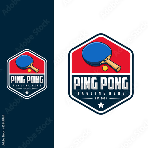 Table tennis badge emblem logo. Sports label vector illustration for a ping pong club
