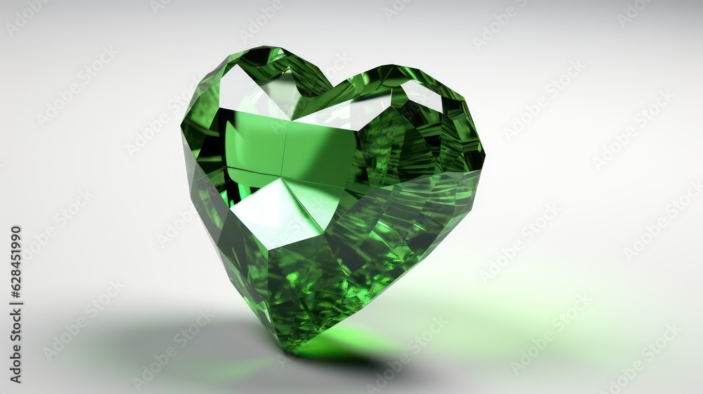 green diamond heart with white background green diamond heart with white background