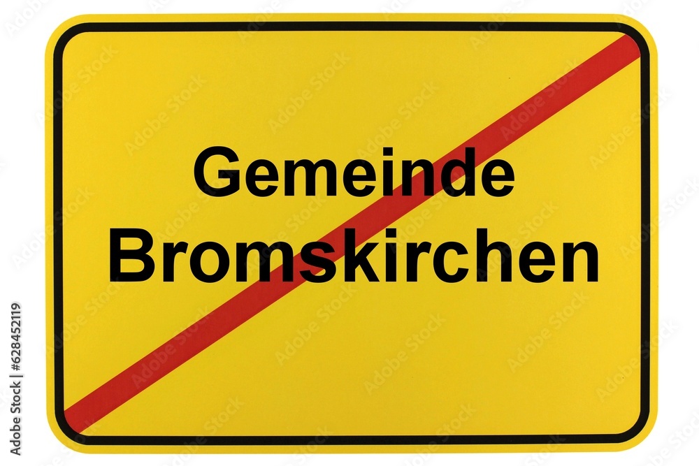 Illustration eines Ortsschildes der Gemeinde Bromskirchen in Hessen Illustration eines Ortsschildes der Gemeinde Bromskirchen in Hessen