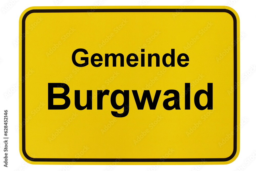 Illustration eines Ortsschildes der Gemeinde Burgwald in Hessen