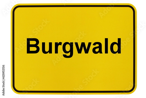 Illustration eines Ortsschildes der Gemeinde Burgwald in Hessen photo