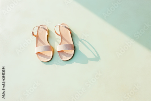 Colorful sandals on a clean background