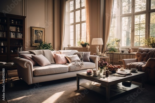 Modern living room interior,Generative AI © Azar