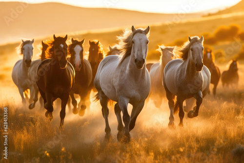 Nature's Symphony: Wild Horses Running Free