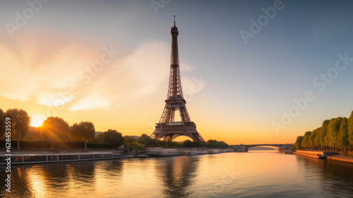A Glorious Sunrise Embraces the Eiffel Tower © Andrii 