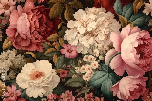 Wallpaper Mural Beautiful fantasy vintage wallpaper botanical flower background Torontodigital.ca