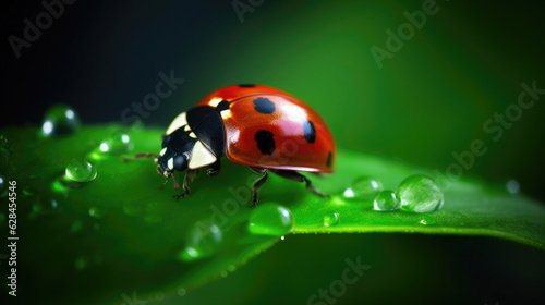 Nature's Tiny Wonder: Ladybug on a Leaf