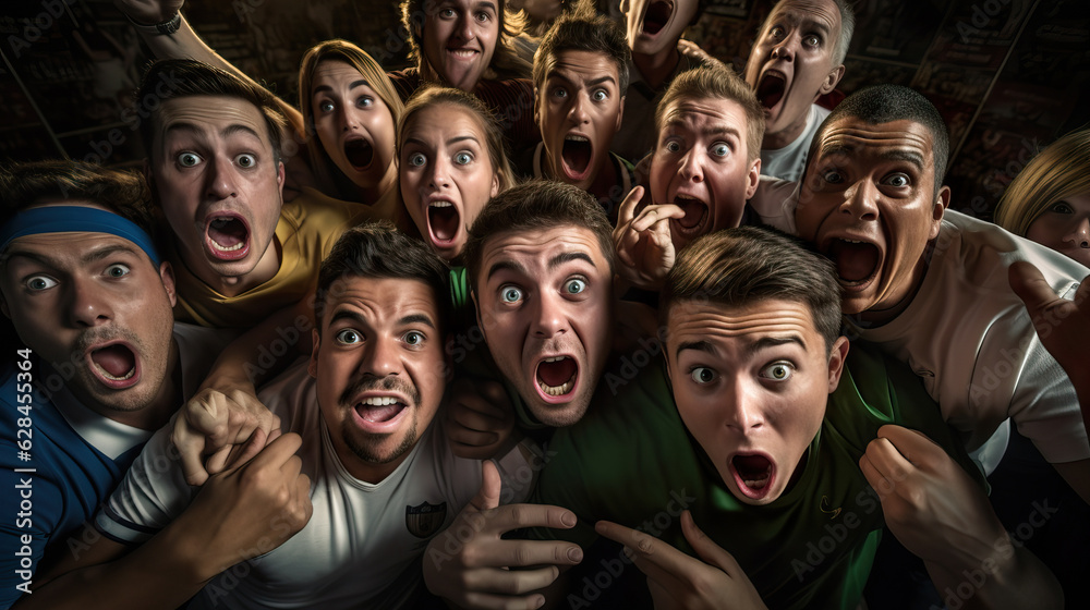 Friends Celebrating World Cup Game. Generative AI. Friends Celebrating World Cup Game. Generative AI.