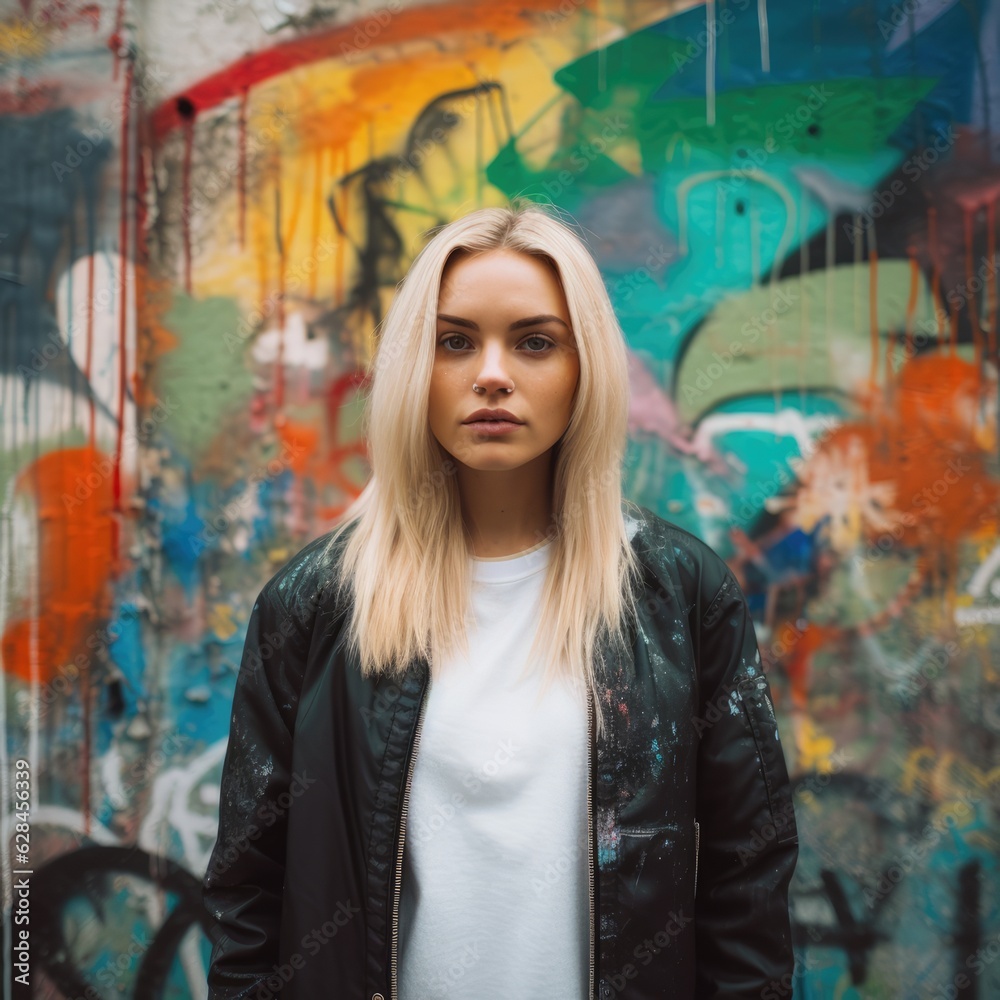 Youthful Urban Charm: Blond Model Graces the Streets Youthful Urban Charm: Blond Model Graces the Streets