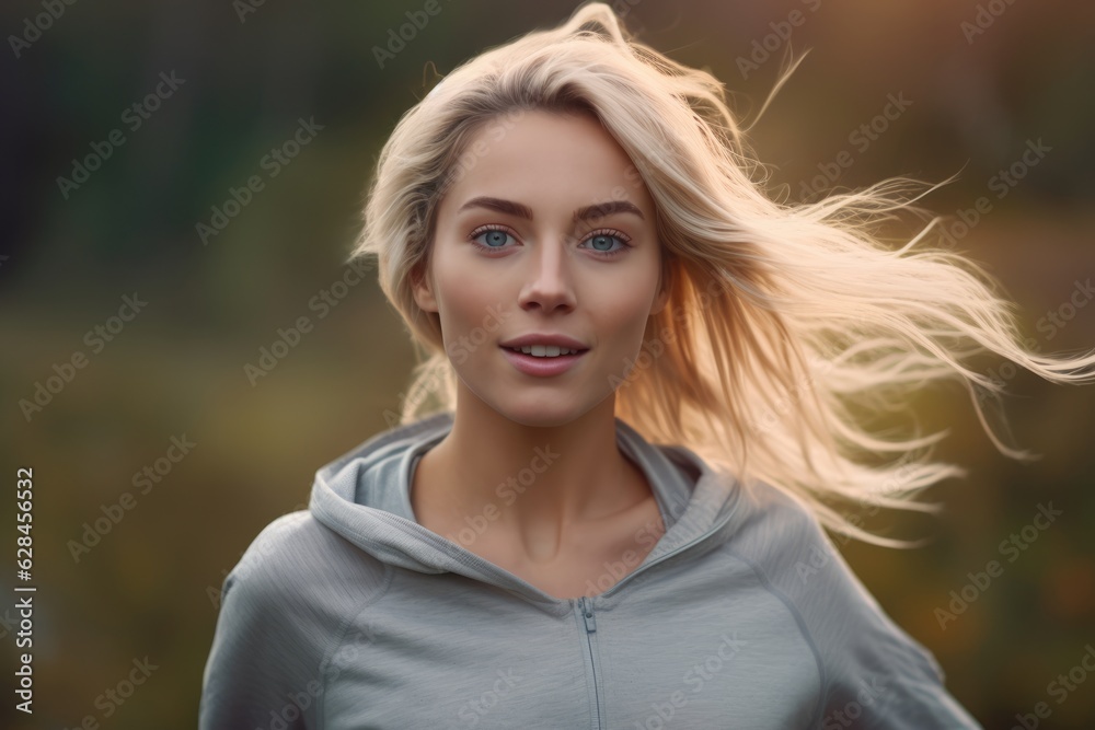 Soft Fading Light: Beauty of a Smiling Blonde in Nature Soft Fading Light: Beauty of a Smiling Blonde in Nature