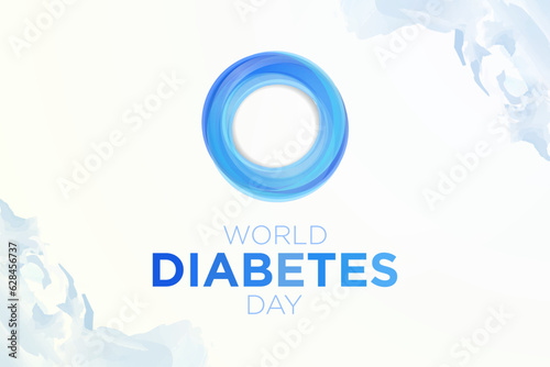 World Diabetes Day Banner. Blue Abstract Diabetes Icon on textured background with blue color splashes. Celebrated on November 14th. Vector Illustration