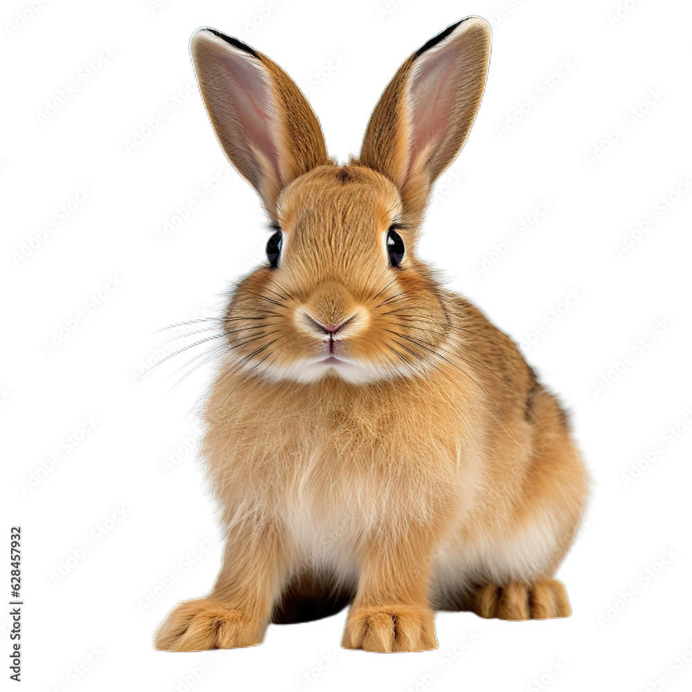Obraz premium Cute rabbit animal sitting transparent background