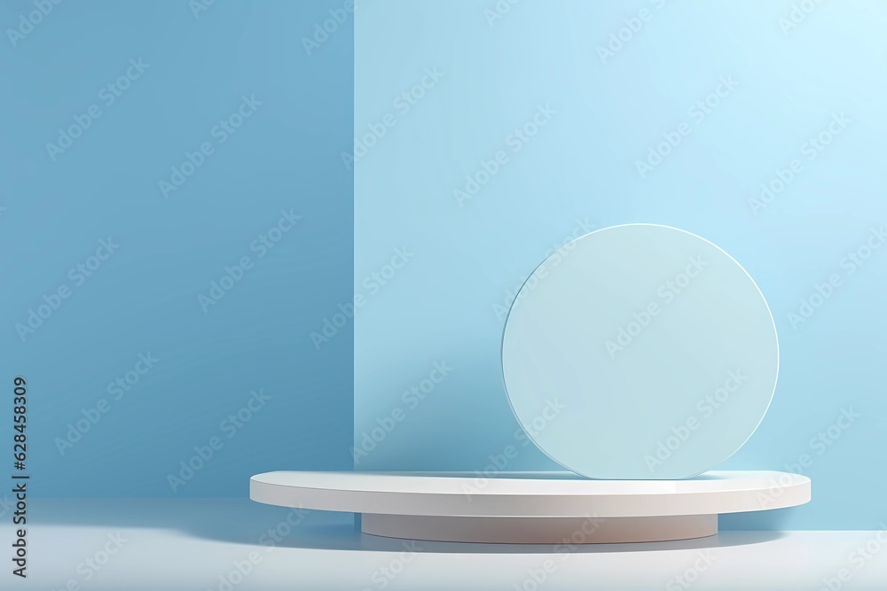 Beautiful minimalist background for presentations in form of empty round pedestal, podium Beautiful minimalist background for presentations in form of empty round pedestal, podium