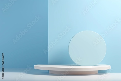 Beautiful minimalist background for presentations in form of empty round pedestal  podium