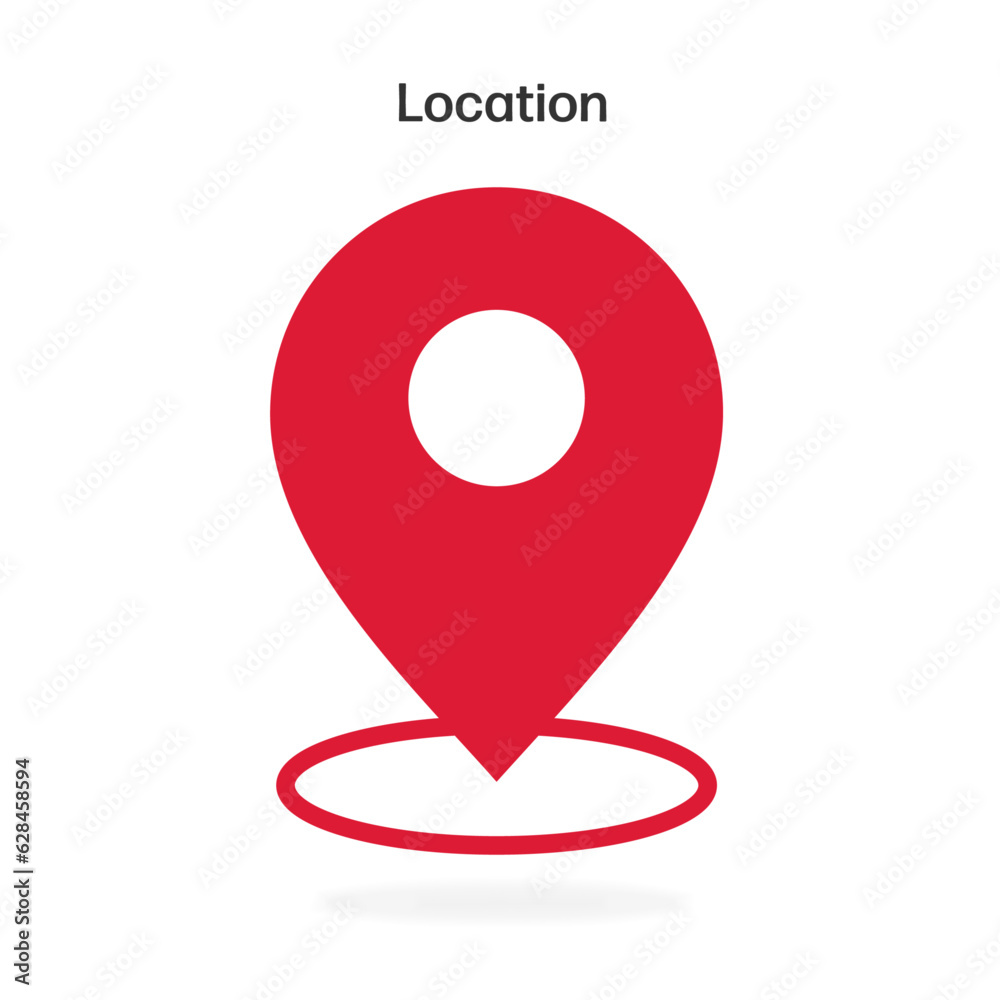 Target pin point icon easily editable line art. Red map location