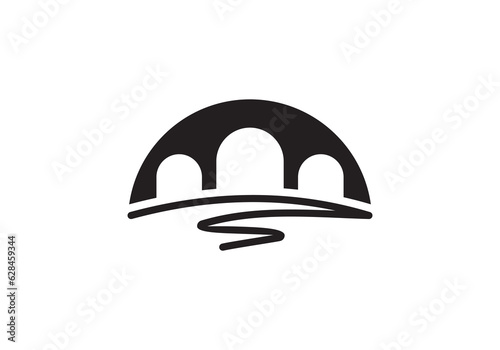 simple bridge logo design icon vector