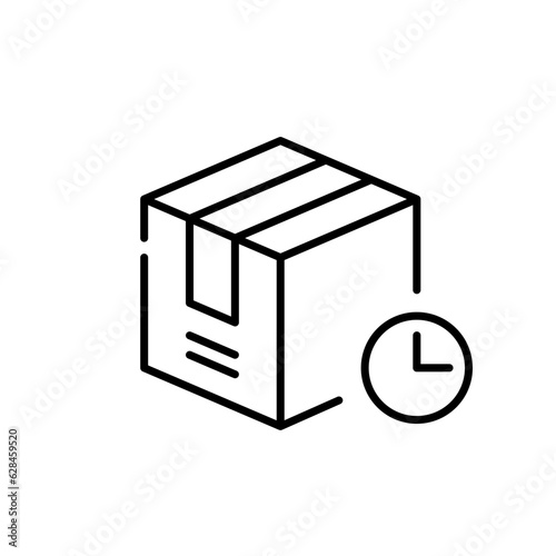 Speedy delivery. Express parcel services. Pixel perfect, editable stroke icon