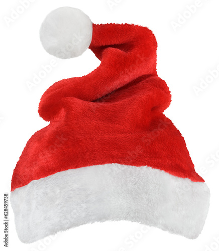 Santa Claus hat or Christmas red cap isolated on transparent background