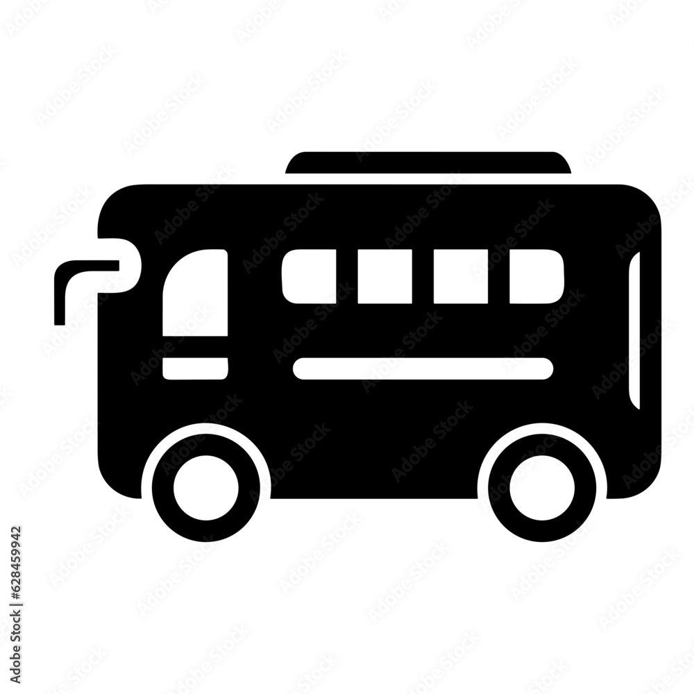 Bus transportation symbol icon vector image. Illustration of the silhouette bus transport public travel design image