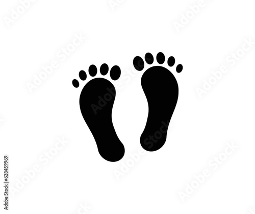 Two Footprint. Different human footprint logo design. Foot print flat icon for apps and websites vector design and illustration. © BlazingDesigns
