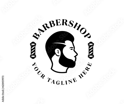 Barbershop, Barber, Haircut's salon vintage hipster logo design. Barbershop badge vector design and illustration.

