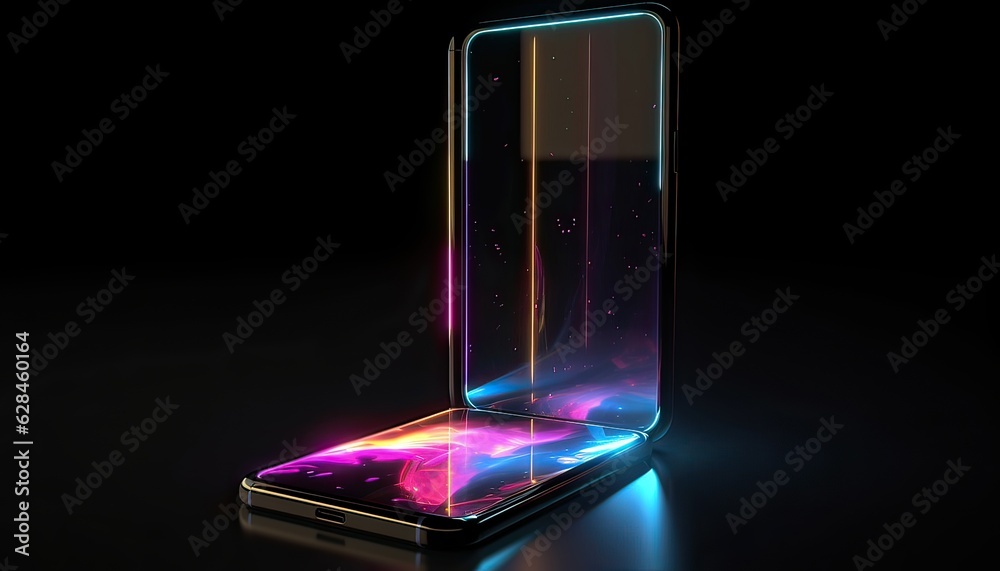 3d rendered illustration of a phone in blue. Created with Generative AI Technology 3d rendered illustration of a phone in blue. Created with Generative AI Technology