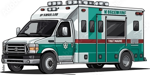 ambulance on white