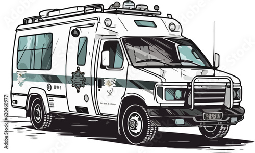 ambulance on white background