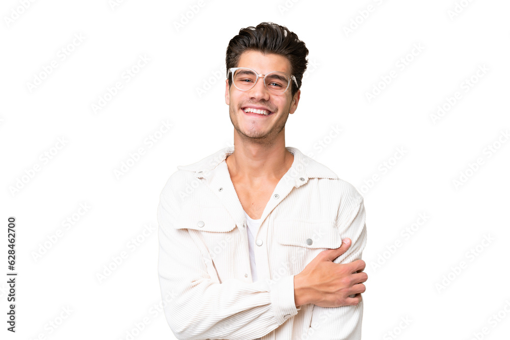 Young handsome caucasian man over isolated background laughing Young handsome caucasian man over isolated background laughing