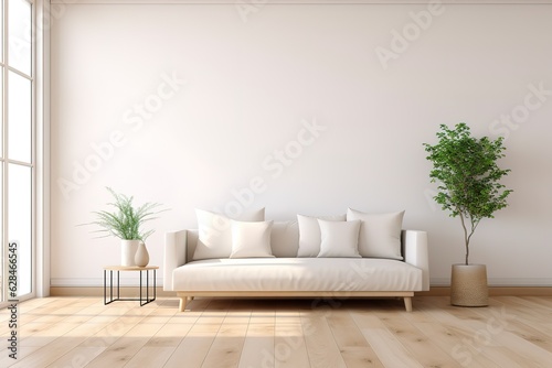 Modern living room interior with stylish comfortable sofa,Generative AI © Azar