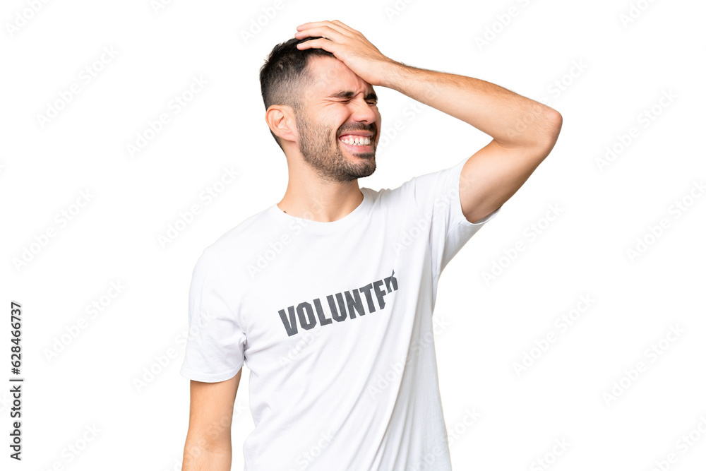 Young volunteer caucasian man over isolated chroma key background has realized something and intending the solution Young volunteer caucasian man over isolated chroma key background has realized something and intending the solution