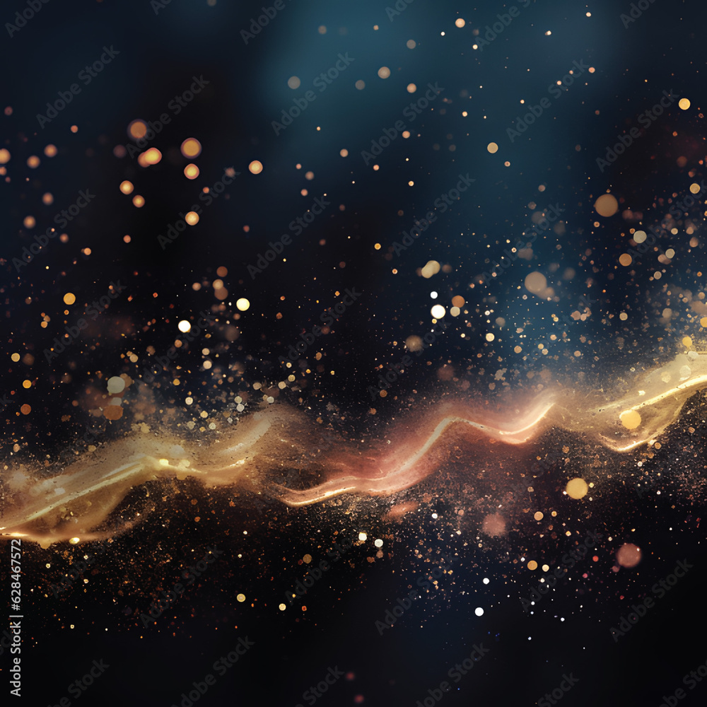 Fototapeta premium Abstract magic light effect on black background.