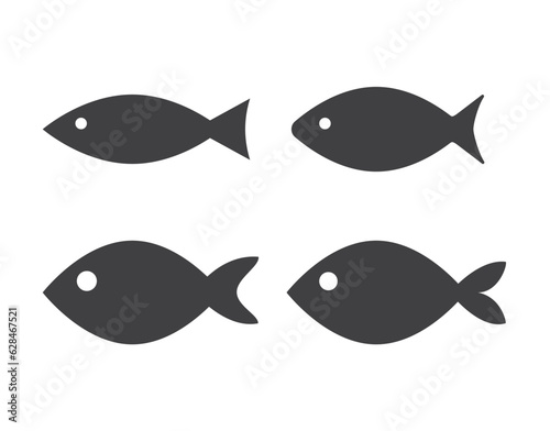 Fish icon, seafood or farm water animal isolated flat design vector illustration.