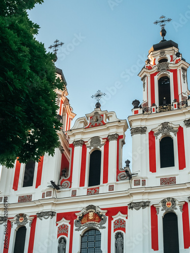 Vilnius, Lithuania - 07 15 2023: The Church of St. Catherine (Lithuanian: Šv. Kotrynos bažnyčia, Polish: Kościół Św. Katarzyny), Roman Catholic church in Vilnius Old Town. photo