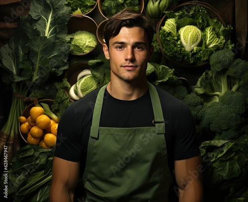 smiling greengrocer in the ...