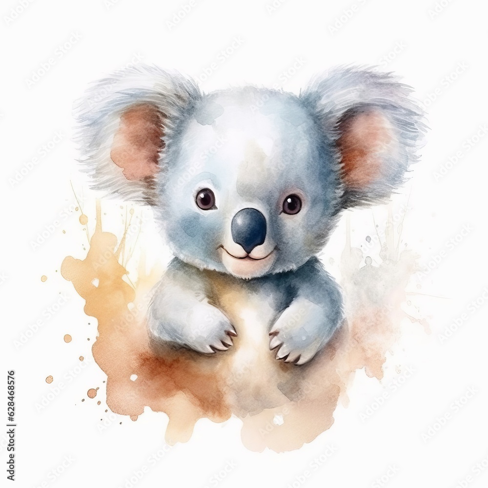 kuala baby, watercolor style Generative AI kuala baby, watercolor style Generative AI