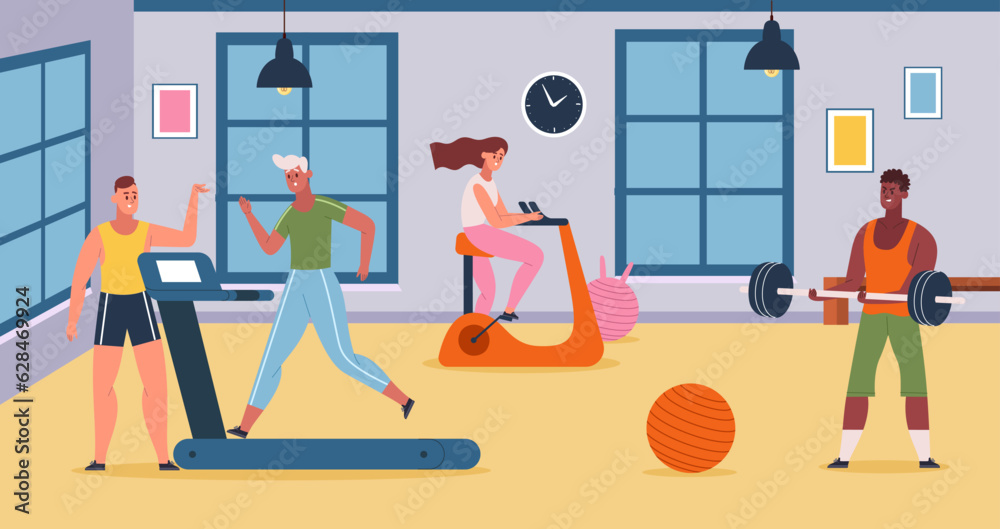 Fitness sport activities in gym, people make yourself strong Fitness sport activities in gym, people make yourself strong