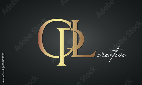 luxury letters CPL golden logo icon premium monogram, creative royal logo design