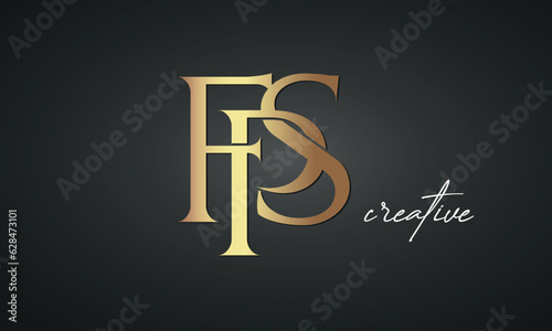 luxury letters FPS golden logo icon premium monogram, creative royal logo design