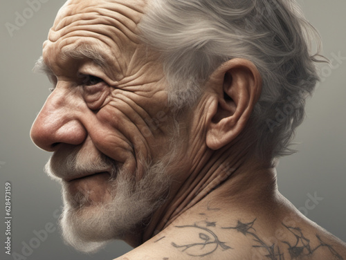 OLD MAN WITH TATTOS
