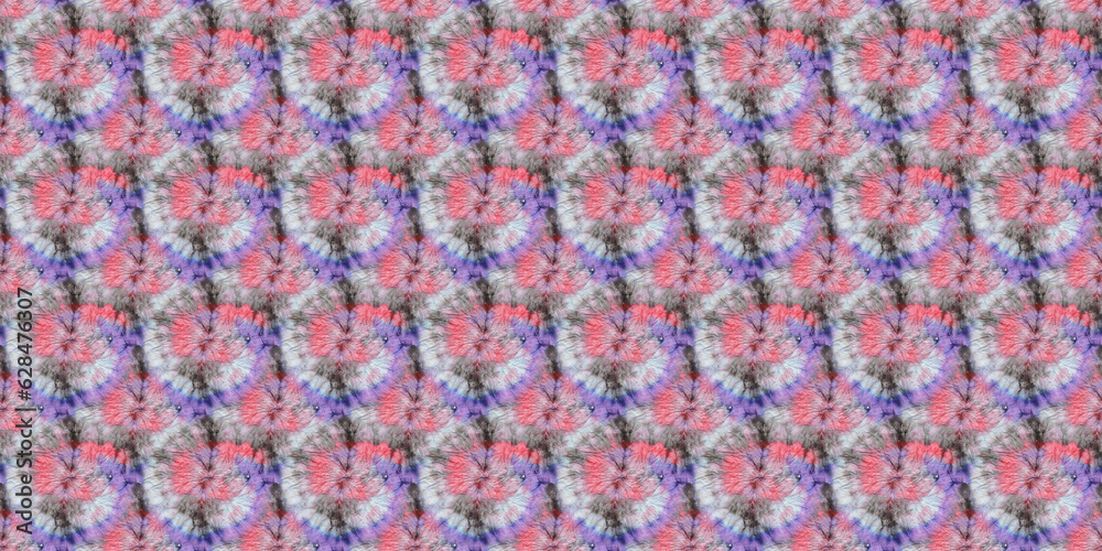 Girly Psychedelic Kaleidoscope. Seamless. Dye